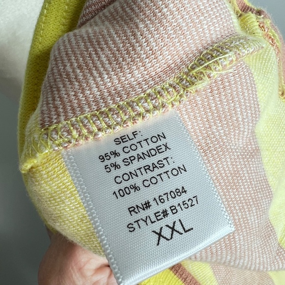 NWT Tuckernuck Wesley Rugby Collared ShirtTan Lemon Striped XXL - Picture 7 of 8